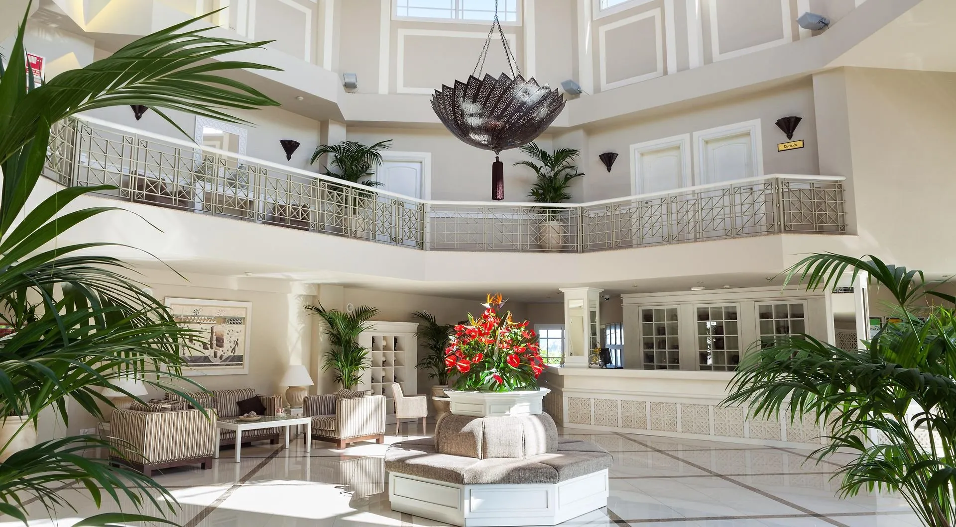 Hall dell'hotel con piante e luce naturale